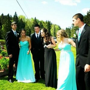 Black Rhinestone Prom Dress